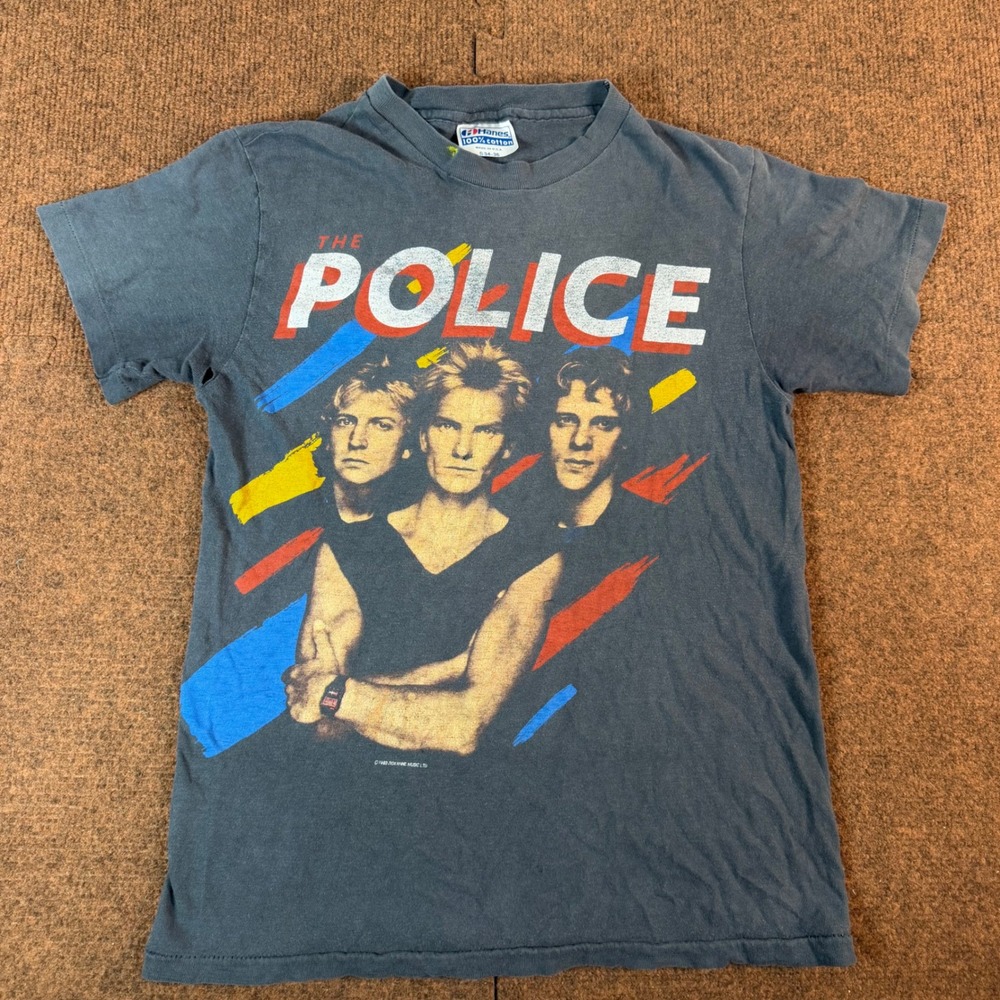 Vintage 1983 The Police Band T-Shirt Kid Small Hanes 100% Cotton Made in USA 80s